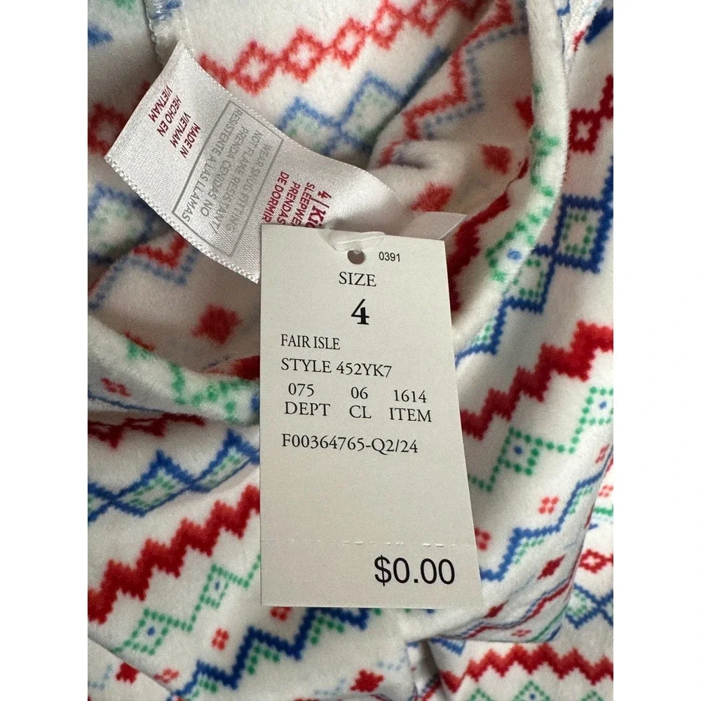 Wondershop Kids Fair Isle‎ Pajama Set Size 4 NWT Christmas Sleep